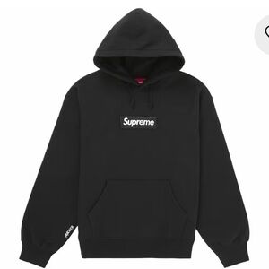 Supreme Black box logo hoodie fw25